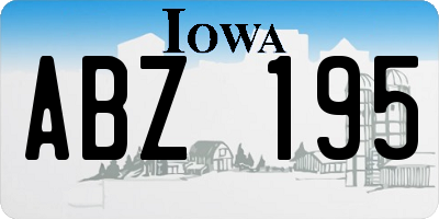 IA license plate ABZ195