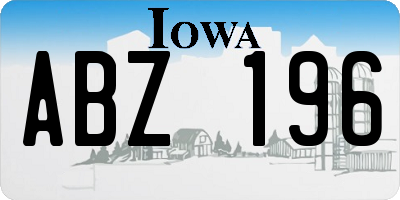 IA license plate ABZ196