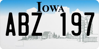 IA license plate ABZ197