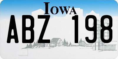 IA license plate ABZ198