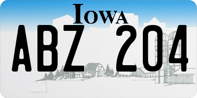 IA license plate ABZ204