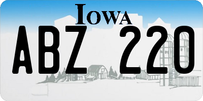 IA license plate ABZ220