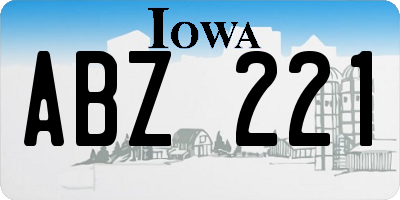 IA license plate ABZ221