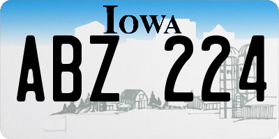 IA license plate ABZ224