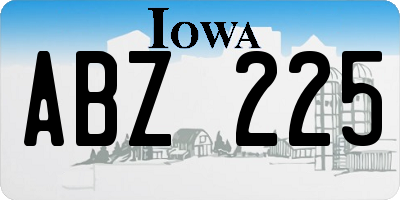 IA license plate ABZ225