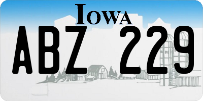IA license plate ABZ229