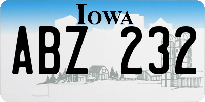 IA license plate ABZ232