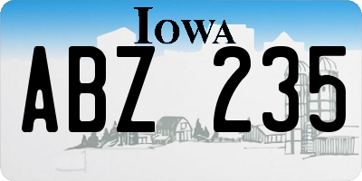 IA license plate ABZ235