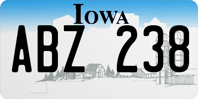 IA license plate ABZ238
