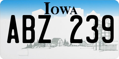 IA license plate ABZ239