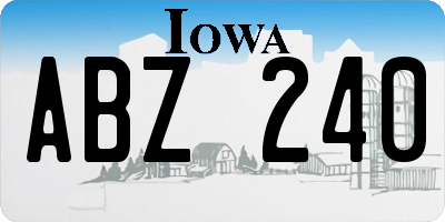 IA license plate ABZ240