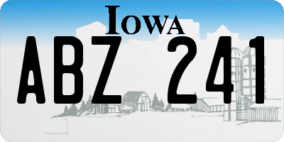 IA license plate ABZ241