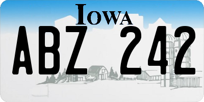 IA license plate ABZ242