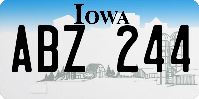 IA license plate ABZ244