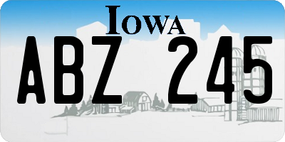 IA license plate ABZ245