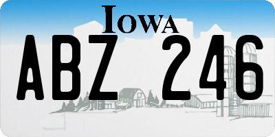 IA license plate ABZ246