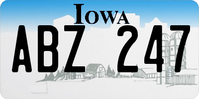 IA license plate ABZ247