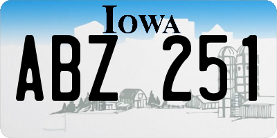 IA license plate ABZ251