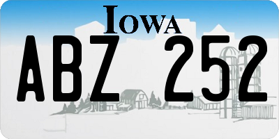 IA license plate ABZ252
