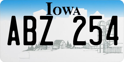 IA license plate ABZ254