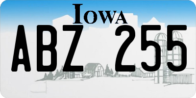 IA license plate ABZ255