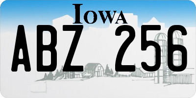 IA license plate ABZ256