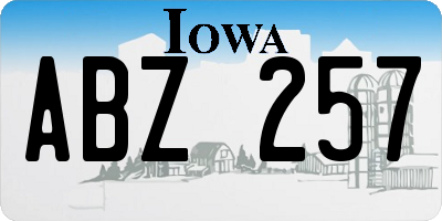 IA license plate ABZ257