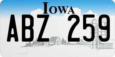 IA license plate ABZ259