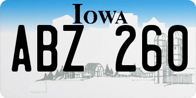 IA license plate ABZ260