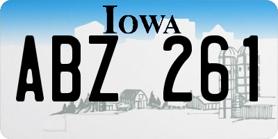 IA license plate ABZ261