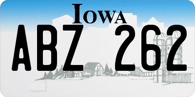 IA license plate ABZ262