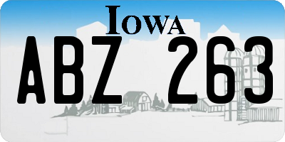 IA license plate ABZ263