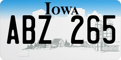 IA license plate ABZ265