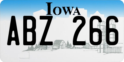 IA license plate ABZ266