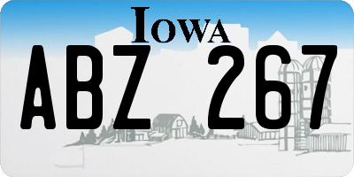 IA license plate ABZ267