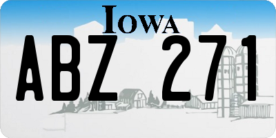 IA license plate ABZ271