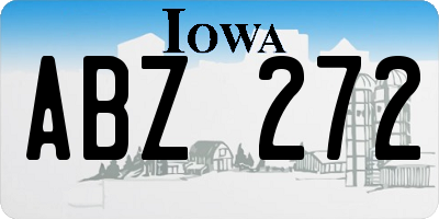 IA license plate ABZ272
