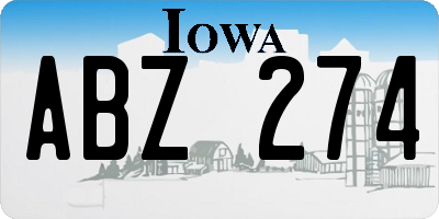 IA license plate ABZ274
