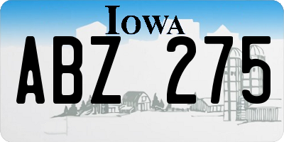 IA license plate ABZ275