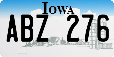 IA license plate ABZ276