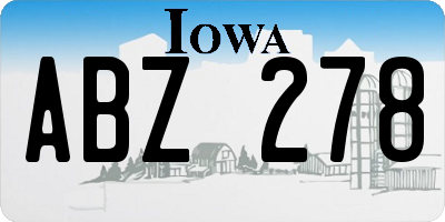 IA license plate ABZ278