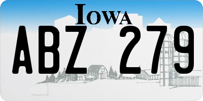 IA license plate ABZ279