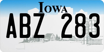 IA license plate ABZ283