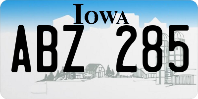 IA license plate ABZ285