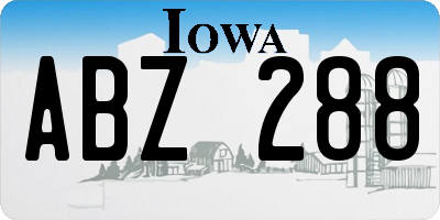IA license plate ABZ288