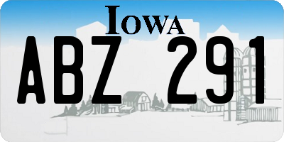 IA license plate ABZ291