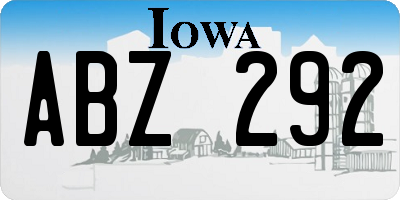 IA license plate ABZ292