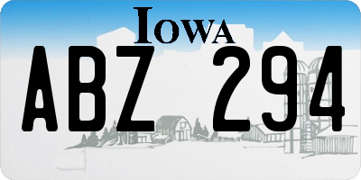 IA license plate ABZ294