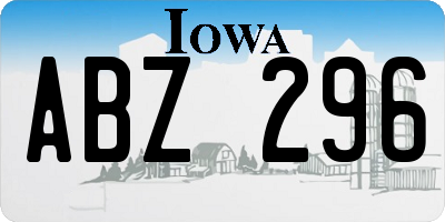 IA license plate ABZ296