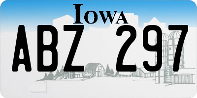 IA license plate ABZ297